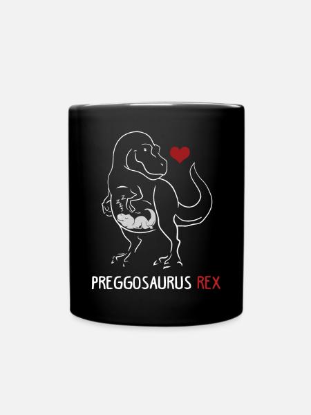 Preggosaurus rex mother pregnant baby - Tasse einfarbig - Schwarz