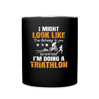 Triathlon triathlete gift - Full Colour Mug - black - Front