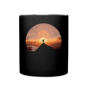 Gipfelstürmer Bergsteiger Geschenk Wandern Alpen - Tasse einfarbig - Schwarz - Vorne