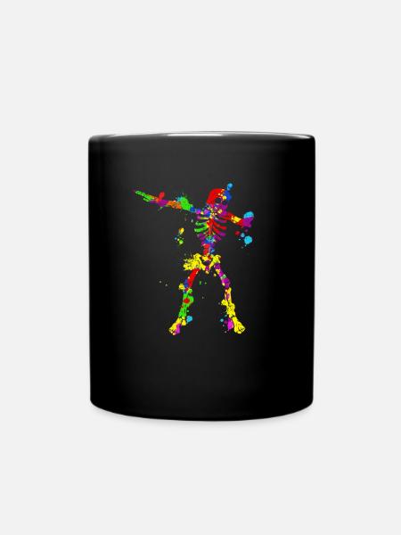 Neon Dab Dabbing Skeleton Années 80 Années 80 Dab Dance - Mug uni - noir