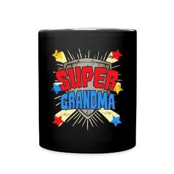Heldin Großmutter Omi Super Grandma Oma Held - Tasse einfarbig - Schwarz - Vorne