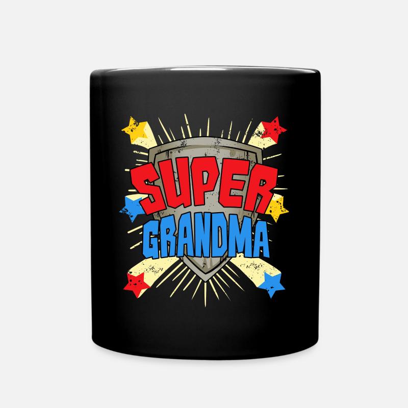 Heldin Großmutter Omi Super Grandma Oma Held - Tasse einfarbig - Schwarz