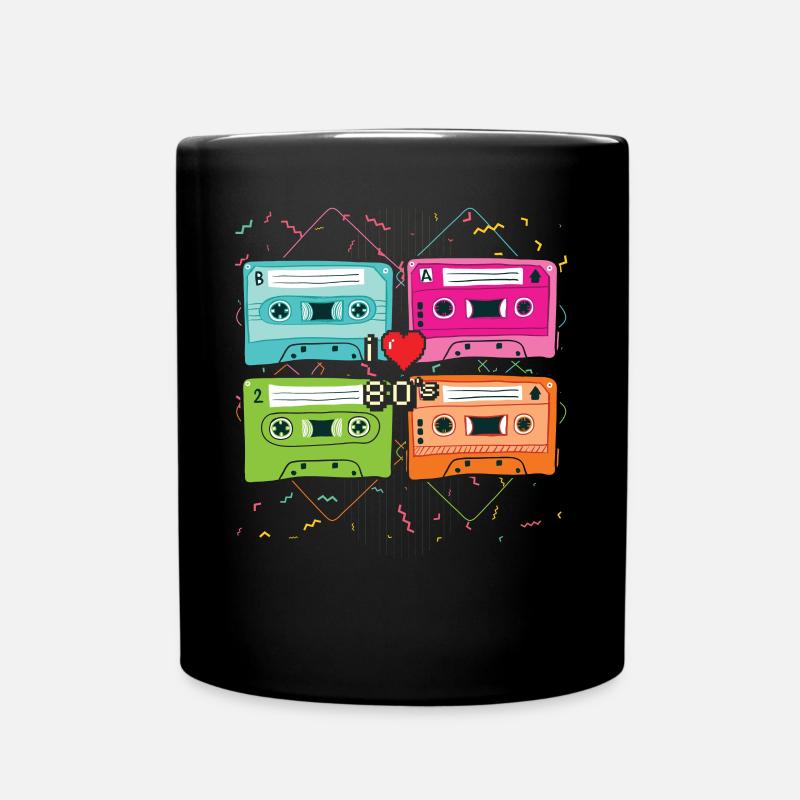Ich liebe 80er - Tasse einfarbig - Schwarz