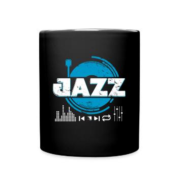 Jazz record player gift Christmas - Full Colour Mug - black - Front