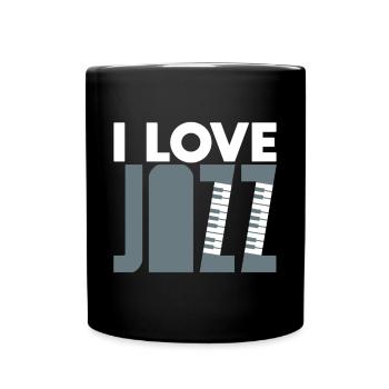 I love jazz piano kids gift christmas - Full Colour Mug - black - Front