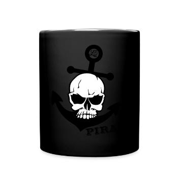 Pirate Skull Anchor - Full Colour Mug - black - Front