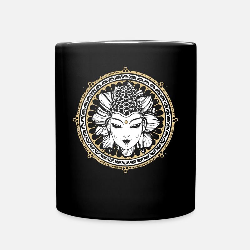 BUDDHA GIFT SPIRITUALITY MEDITATION YOGA - Full Colour Mug - black