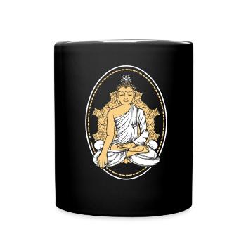 BUDDHA GIFT SPIRITUALITY MEDITATION YOGA - Full Colour Mug - black - Front