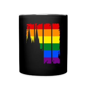 LGBT Gay Pride Love Cologne Cologne Cathedral CSD - Full Colour Mug - black - Front