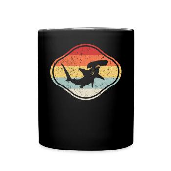 Hammerhai Vintage Retro Hammerhead Shark Meer - Tasse einfarbig - Schwarz - Vorne