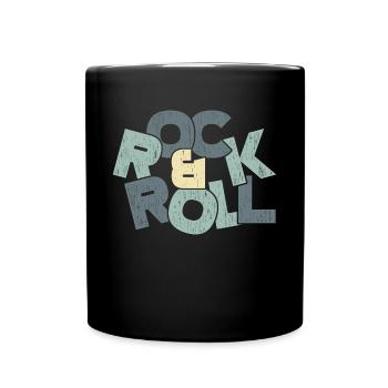 Rock & roll kids gift saying - Full Colour Mug - black - Front