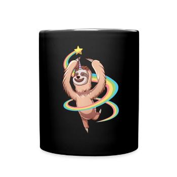 Dancing slothorn sloth - Full Colour Mug - black - Front