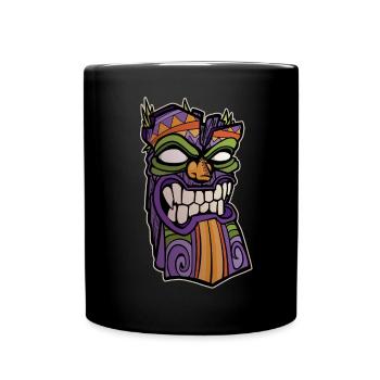 Illustration de masque Tiki - Mug uni - noir - Devant