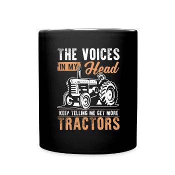Dictons de tracteur avec motif d’humour - Mug uni - noir - Devant