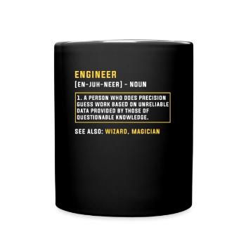 Engineer definition engineering gift - Full Colour Mug - black - Front