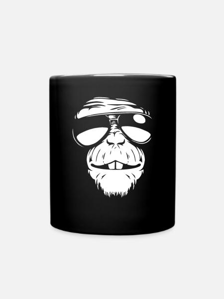 Affe Sonnenbrille - Tasse einfarbig - Schwarz