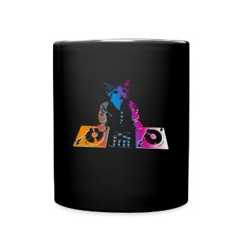DJ CAT - Full Colour Mug - black - Front