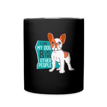 J'aime mon chien, j'aime mon chien - Mug uni - noir - Devant