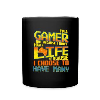 Ich bin ein Gamer - Tasse einfarbig - Schwarz - Vorne