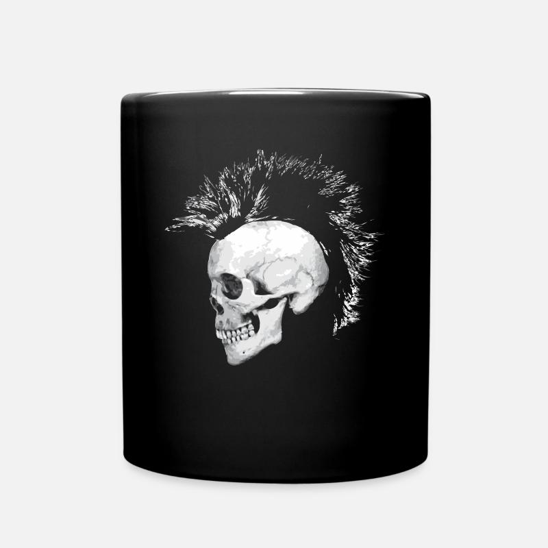punk skull - Tasse einfarbig - Schwarz