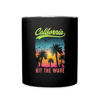 California Surfing Surfer Lifestyle Vintage Retro - Full Colour Mug - black - Front