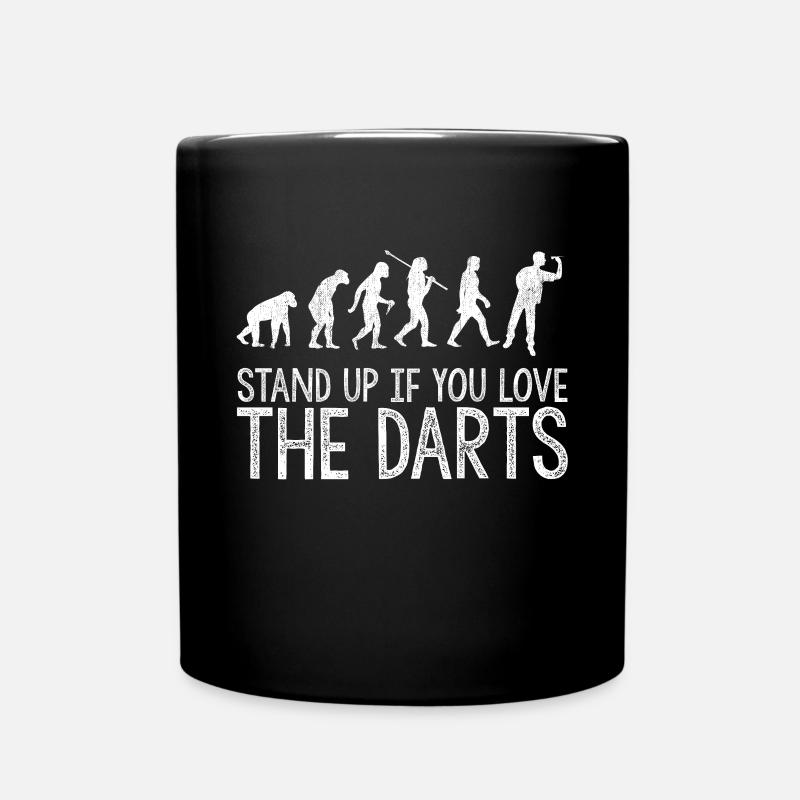 Dart Evolution Geschenk | Dartspieler Dartfan - Tasse einfarbig - Schwarz