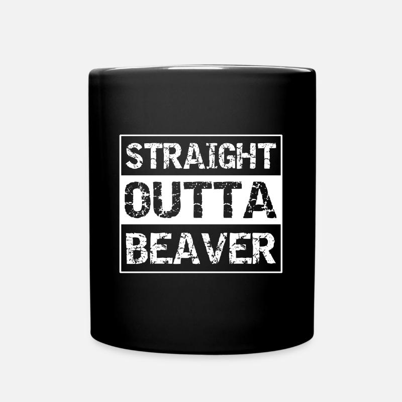 STRAIGHT OUTTA BEAVER - IDÉE CADEAU - Mug uni - noir