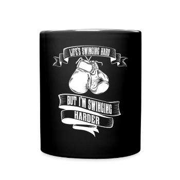Geschenkidee für Boxer Kickboxer Kampfsportler - Tasse einfarbig - Schwarz - Vorne