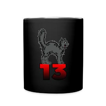 13 Geburtstag - Tasse einfarbig - Schwarz - Vorne