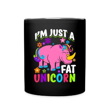 Rhino Je suis juste un gros cadeau de licorne - Mug uni - noir - Devant