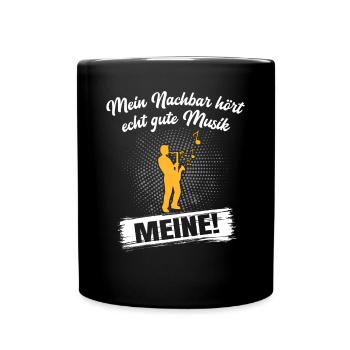 Idée de cadeau pour instrument de saxophone musicien - Mug uni - noir - Devant