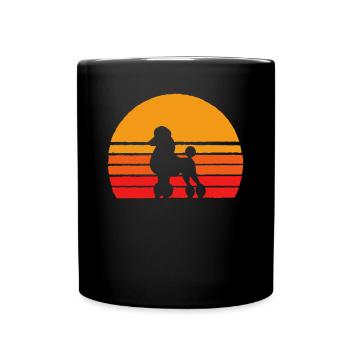 Poodle Sunset - Retro Dog Tee Shirts - Tasse einfarbig - Schwarz - Vorne