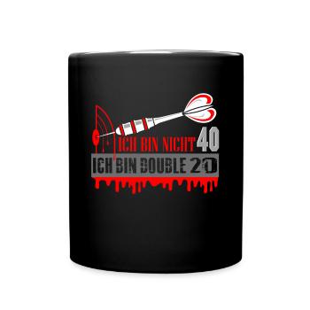 darts Dartspieler Geschenkidee 40er Geburtstag - Tasse einfarbig - Schwarz - Vorne