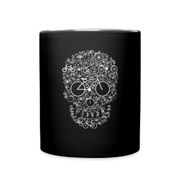 Bicycle Skull - Full Colour Mug - black - Front