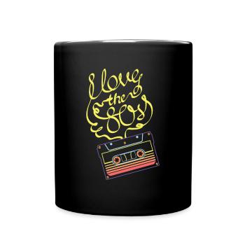 I Love the 80s - Cassette Mixtape Tape - Tasse einfarbig - Schwarz - Vorne