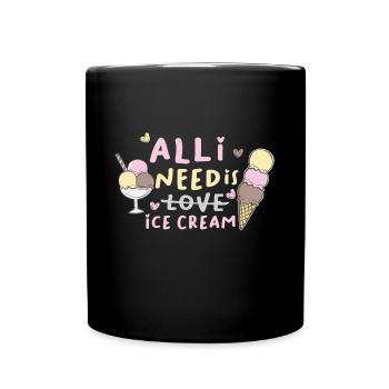 Eis - Tasse einfarbig - Schwarz - Vorne