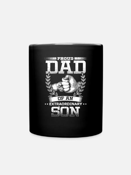Stolzer Vater eines Sohnes - Tasse einfarbig - Schwarz