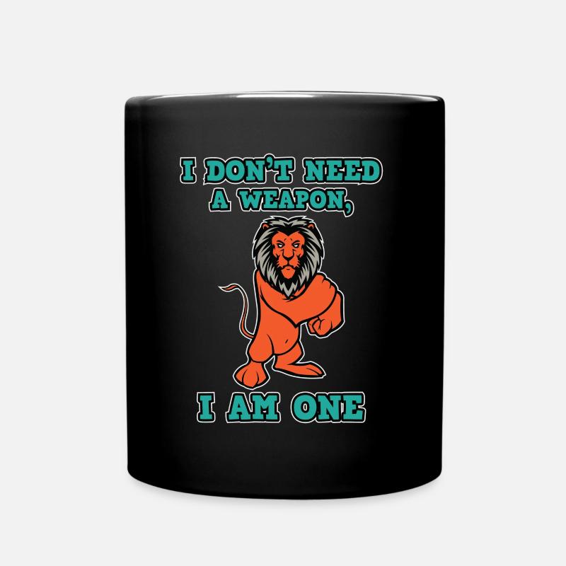 Löwe - Tasse einfarbig - Schwarz