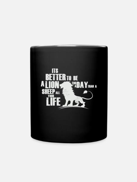 lion - Full Colour Mug - black