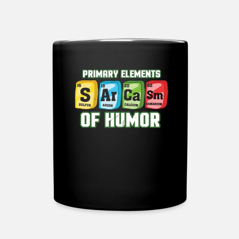 Sarcasm Periodic Table - Full Colour Mug - black