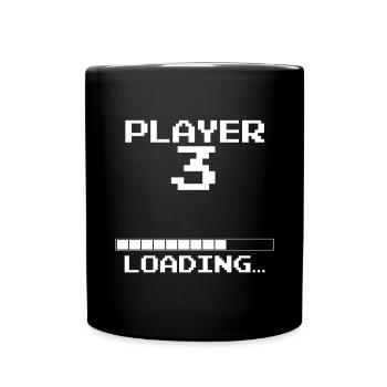 Player 3 Loading Schwanger Shirt Geschenk - Tasse einfarbig - Schwarz - Vorne
