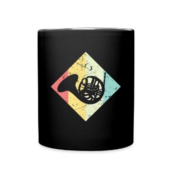 Horn Blasinstrument - Tasse einfarbig - Schwarz - Vorne