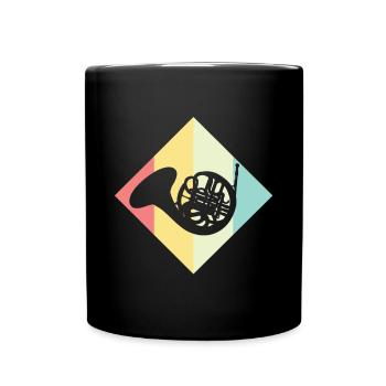 Französisches Horn - Tasse einfarbig - Schwarz - Vorne