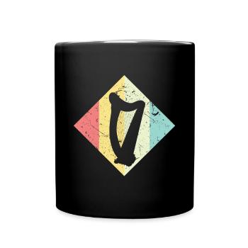 Harfe - Tasse einfarbig - Schwarz - Vorne