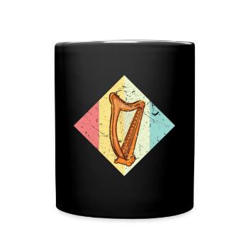 Harfe - Tasse einfarbig - Schwarz - Vorne