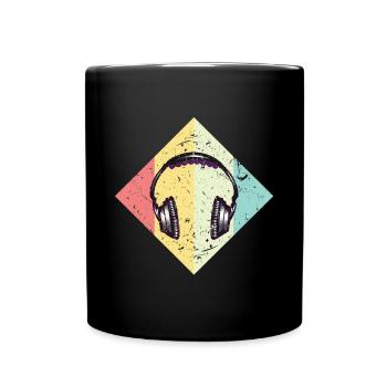 Musik Kopfhörer - Tasse einfarbig - Schwarz - Vorne
