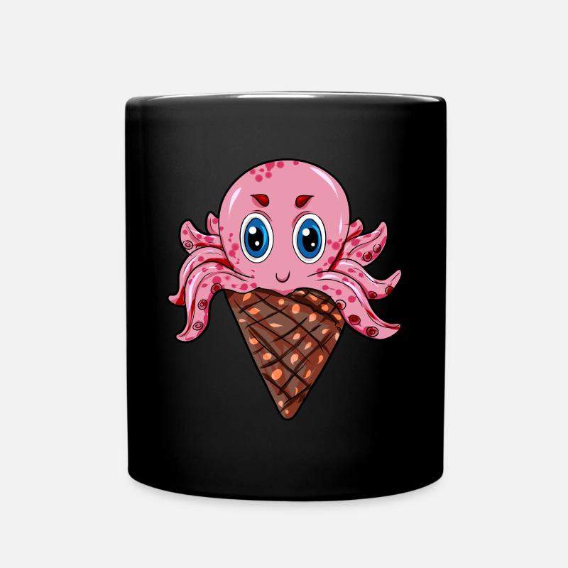 Pieuvres Pieuvres glace crème glacée gaufres choeurs - Mug uni - noir