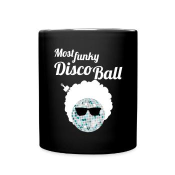 Funky Disco Ball Afro Glasses Afro Comb Party Shirt - Full Colour Mug - black - Front