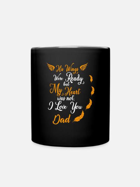 Père décédé deuil amour ange T-shirt plume - Mug uni - noir