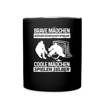 Hockey sur glace Filles cool jouer cadeau - Mug uni - noir - Devant